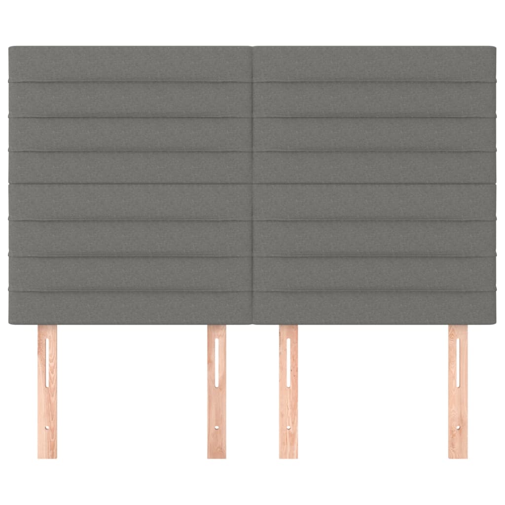 vidaXL Kopfteil Dunkelgrau 144 x 5 x 118/128 cm Stoff