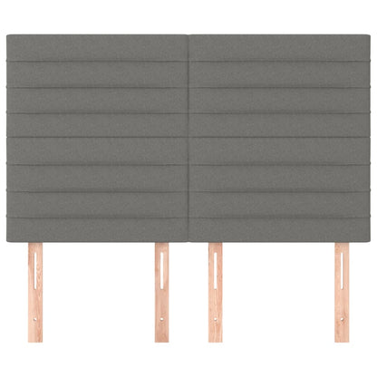 vidaXL Kopfteil Dunkelgrau 144 x 5 x 118/128 cm Stoff