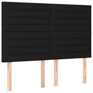vidaXL Kopfteil Schwarz 144x5x118/128 cm Stoff