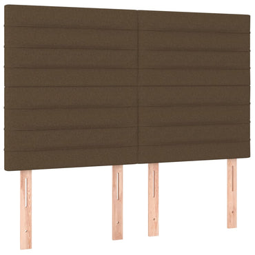 vidaXL Kopfteil Dunkelbraun 144x5x118/128 cm Stoff