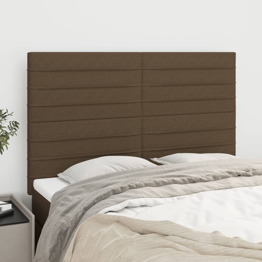 vidaXL Kopfteil Dunkelbraun 144x5x118/128 cm Stoff