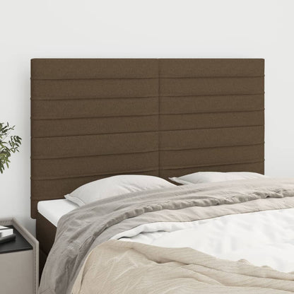 vidaXL Kopfteil Dunkelbraun 144x5x118/128 cm Stoff