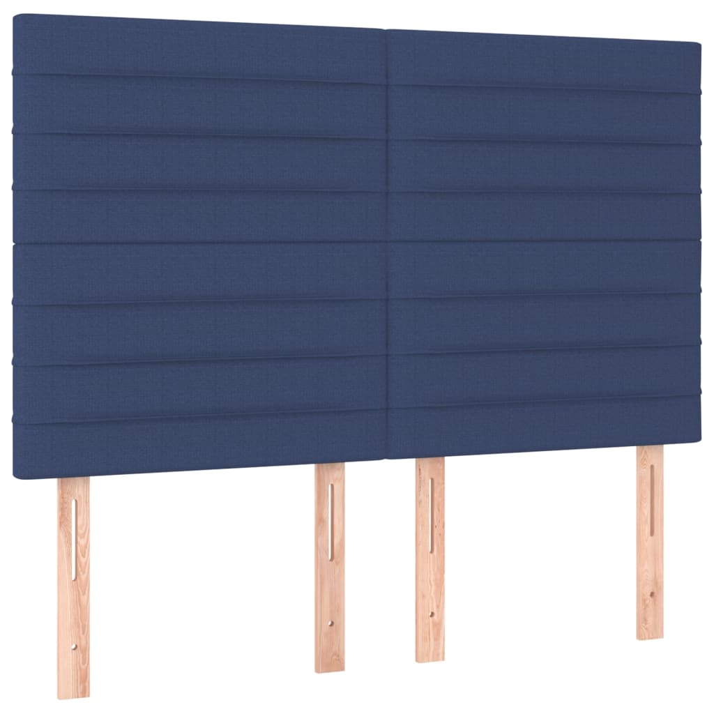 vidaXL Kopfteil Blau 144x5x118/128 cm Stoff