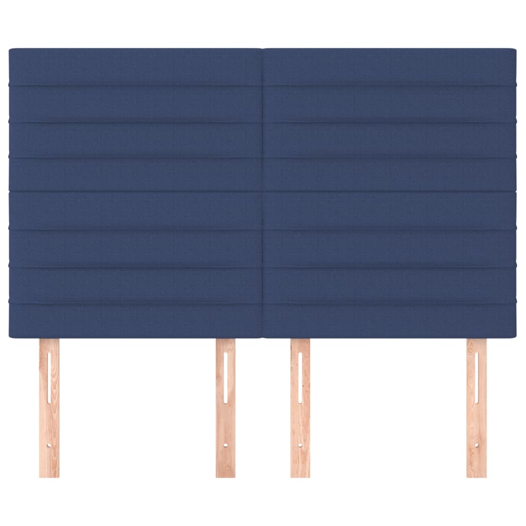 vidaXL Kopfteil Blau 144x5x118/128 cm Stoff