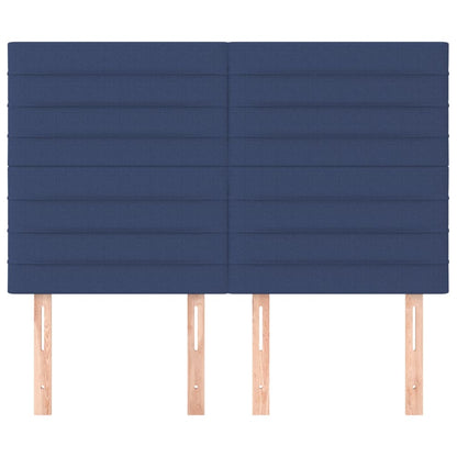 vidaXL Kopfteil Blau 144x5x118/128 cm Stoff