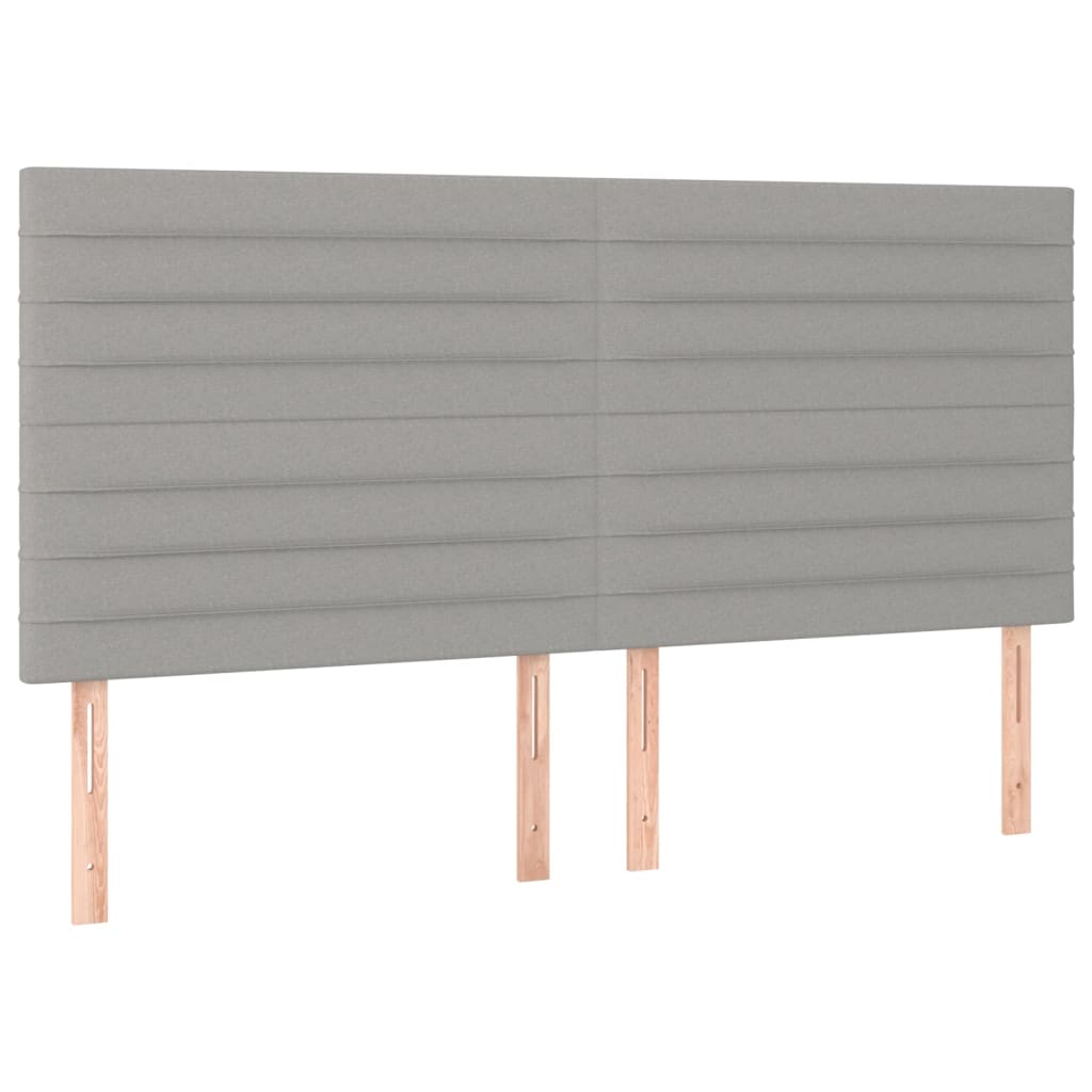 vidaXL Kopfteil Hellgrau 160 x 5 x 118/128 cm Stoff