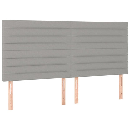 vidaXL Kopfteil Hellgrau 160 x 5 x 118/128 cm Stoff