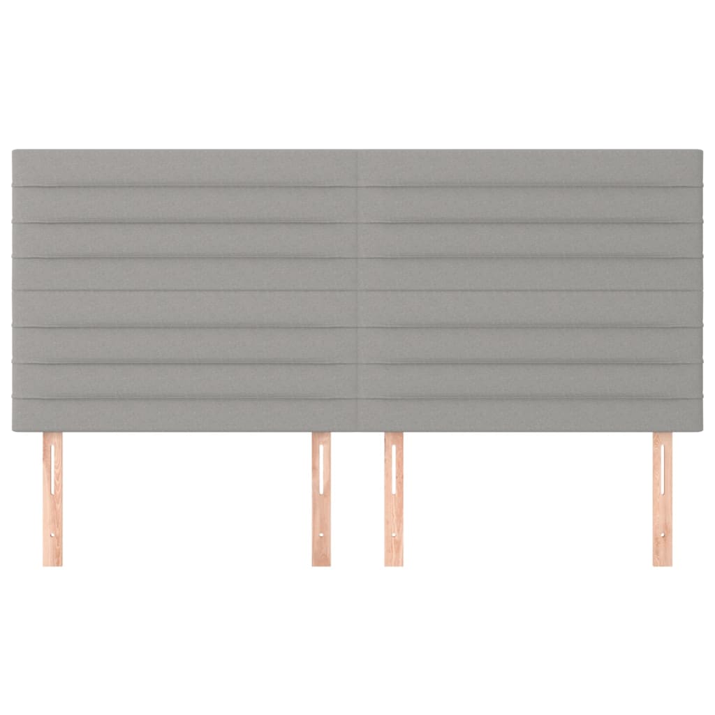 vidaXL Kopfteil Hellgrau 160 x 5 x 118/128 cm Stoff