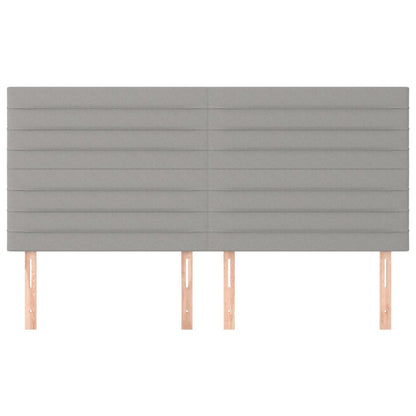 vidaXL Kopfteil Hellgrau 160 x 5 x 118/128 cm Stoff