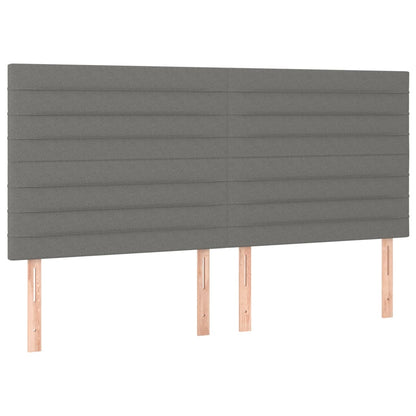 vidaXL Kopfteil Dunkelgrau 160 x 5 x 118/128 cm Stoff