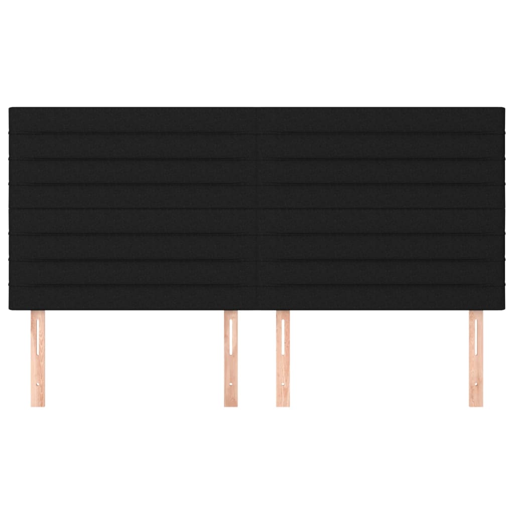 vidaXL Kopfteil Schwarz 160 x 5 x 118/128 cm Stoff