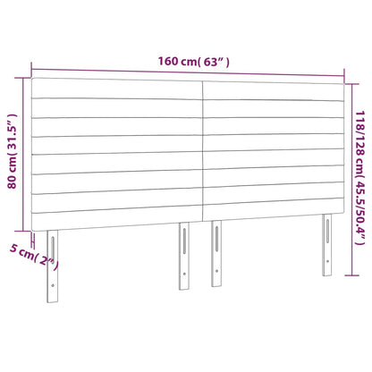 vidaXL Kopfteil Schwarz 160 x 5 x 118/128 cm Stoff
