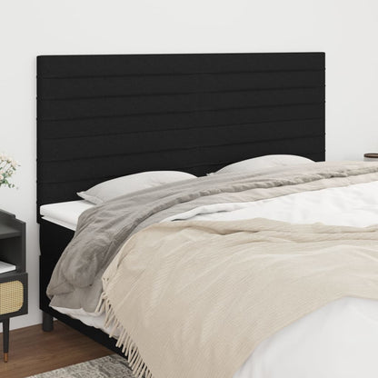 vidaXL Kopfteil Schwarz 160 x 5 x 118/128 cm Stoff