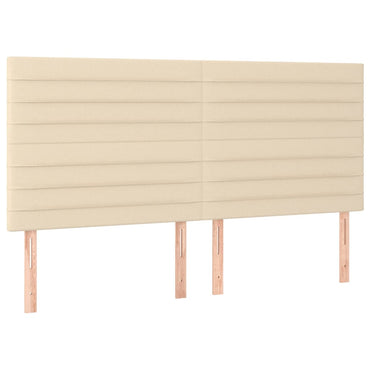 vidaXL Kopfteil Creme 160x5x118/128 cm Stoff