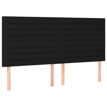 vidaXL Kopfteil Schwarz 180 x 5 x 118/128 cm Stoff