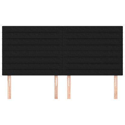 vidaXL Kopfteil Schwarz 180 x 5 x 118/128 cm Stoff