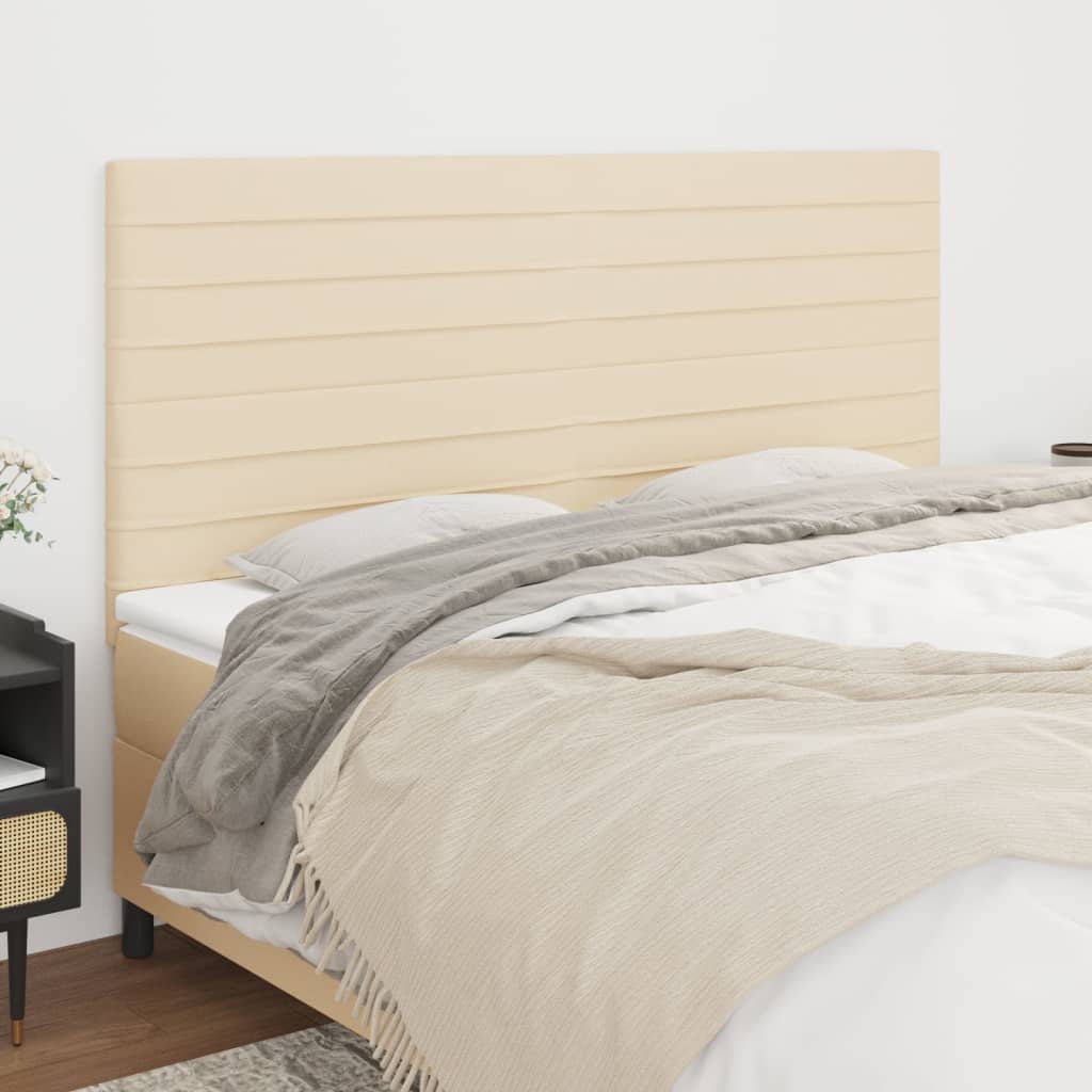 vidaXL Kopfteil Creme 180x5x118/128 cm Stoff