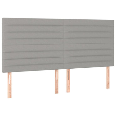 vidaXL Kopfteil Hellgrau 200 x 5 x 118/128 cm Stoff