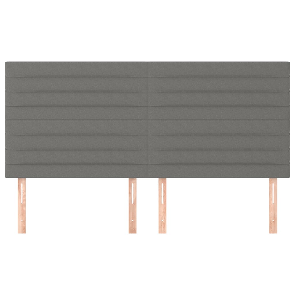 vidaXL Kopfteil Dunkelgrau 200 x 5 x 118/128 cm Stoff