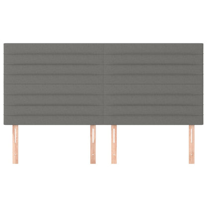 vidaXL Kopfteil Dunkelgrau 200 x 5 x 118/128 cm Stoff