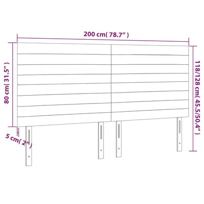 vidaXL Kopfteil Dunkelgrau 200 x 5 x 118/128 cm Stoff
