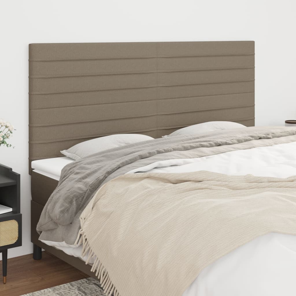 vidaXL Kopfteil Taupe 200 x 5 x 118/128 cm Stoff