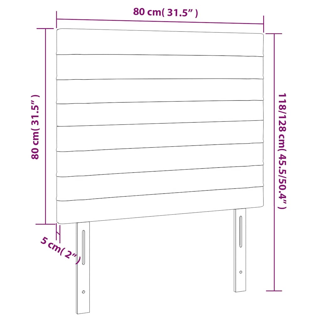 vidaXL Kopfteil Dunkelblau 80x5x118/128 cm Samt