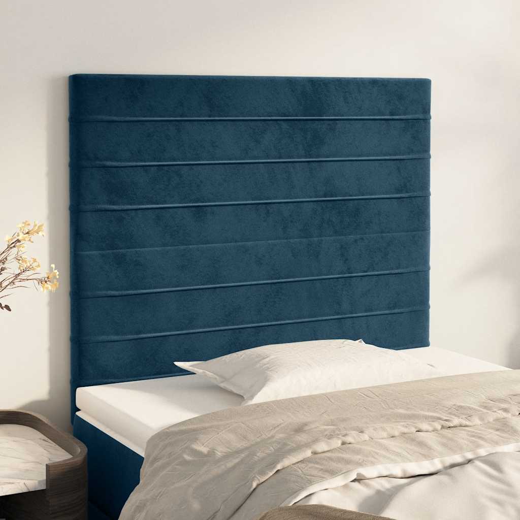 vidaXL Kopfteil Dunkelblau 80x5x118/128 cm Samt
