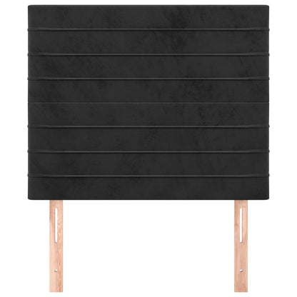 vidaXL Kopfteil Schwarz 100x5x118/128 cm Samt