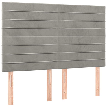 vidaXL Kopfteil Hellgrau 144x5x118/128 cm Samt