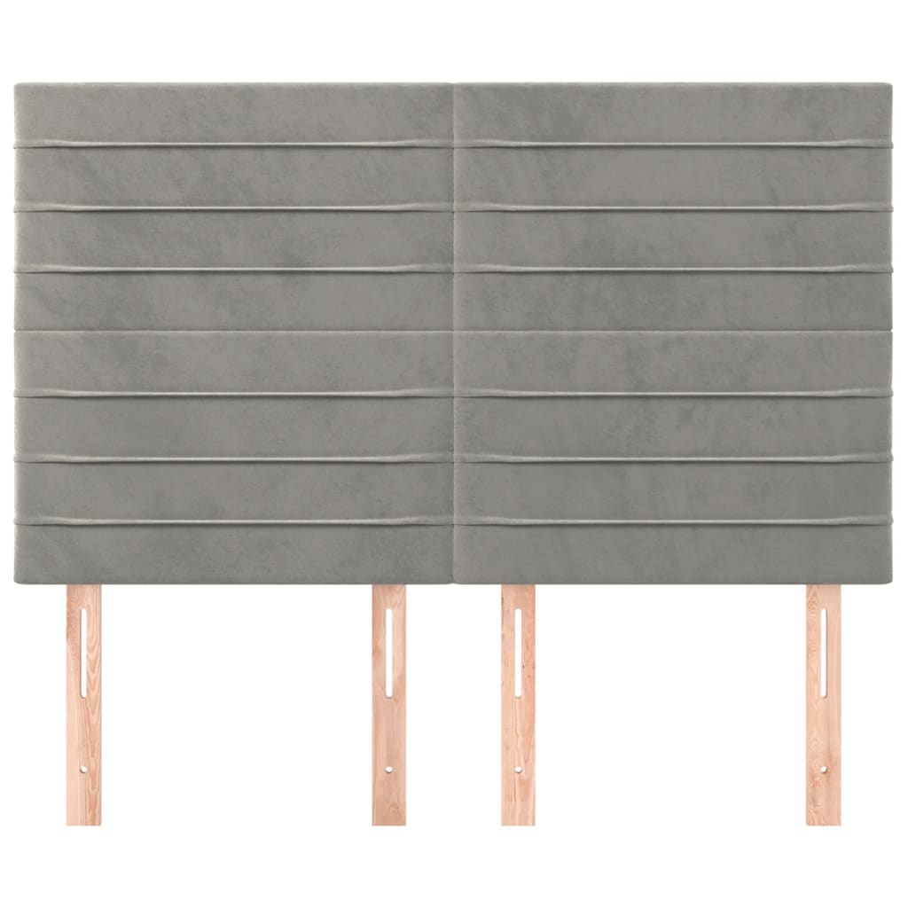 vidaXL Kopfteil Hellgrau 144x5x118/128 cm Samt