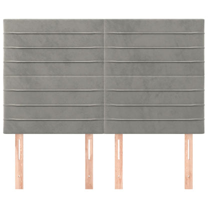 vidaXL Kopfteil Hellgrau 144x5x118/128 cm Samt