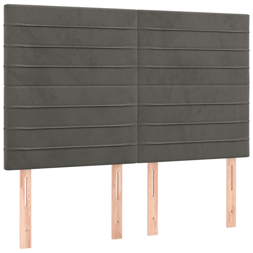 vidaXL Kopfteil Dunkelgrau 144 x 5 x 118/128 cm Samt