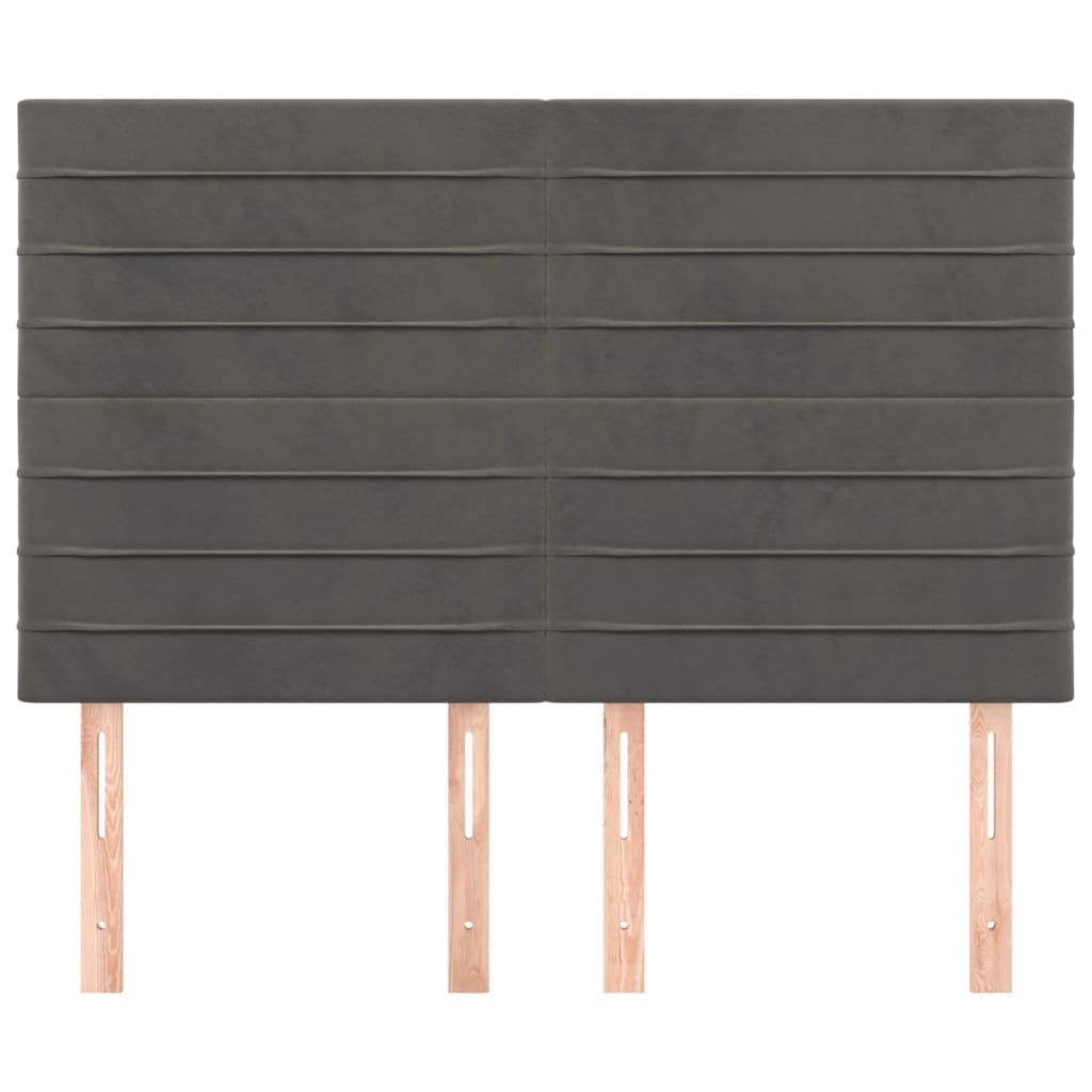 vidaXL Kopfteil Dunkelgrau 144 x 5 x 118/128 cm Samt