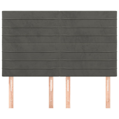 vidaXL Kopfteil Dunkelgrau 144 x 5 x 118/128 cm Samt