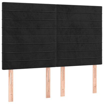 vidaXL Kopfteil Schwarz 144x5x118/128 cm Samt
