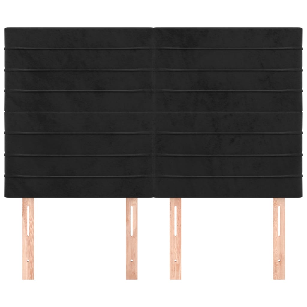 vidaXL Kopfteil Schwarz 144x5x118/128 cm Samt