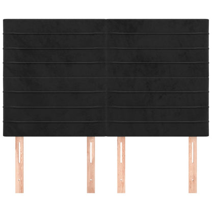 vidaXL Kopfteil Schwarz 144x5x118/128 cm Samt