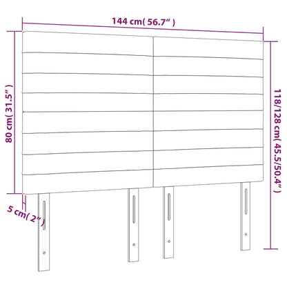 vidaXL Kopfteil Schwarz 144x5x118/128 cm Samt