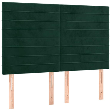 vidaXL Kopfteil Dunkelgrün 144x5x118/128 cm Samt