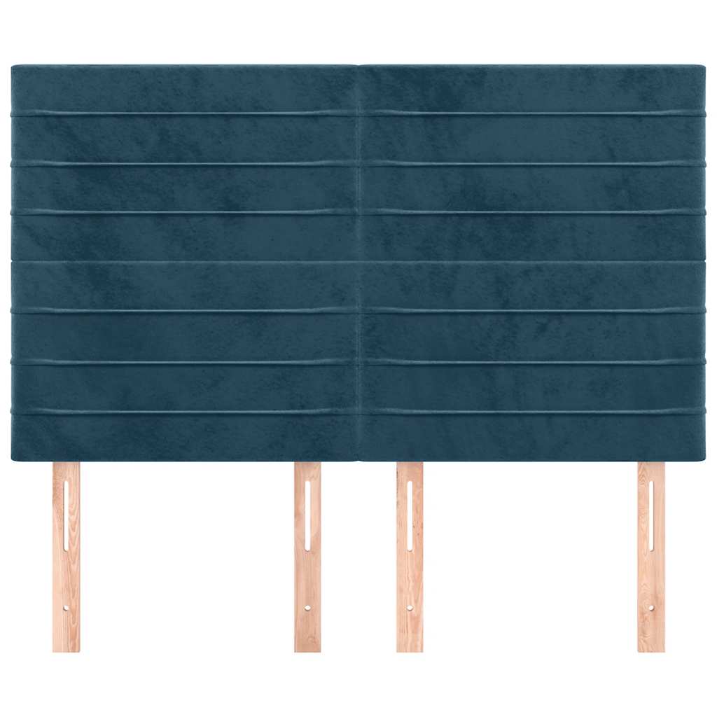 vidaXL Kopfteil Dunkelblau 144x5x118/128 cm Samt