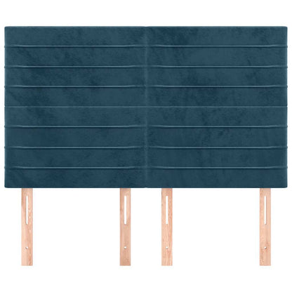 vidaXL Kopfteil Dunkelblau 144x5x118/128 cm Samt