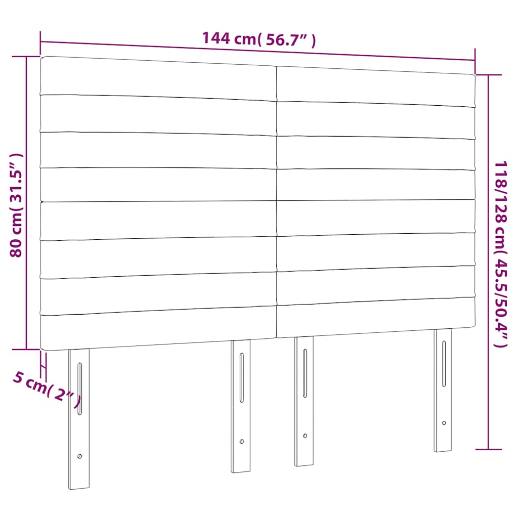 vidaXL Kopfteil Dunkelblau 144x5x118/128 cm Samt