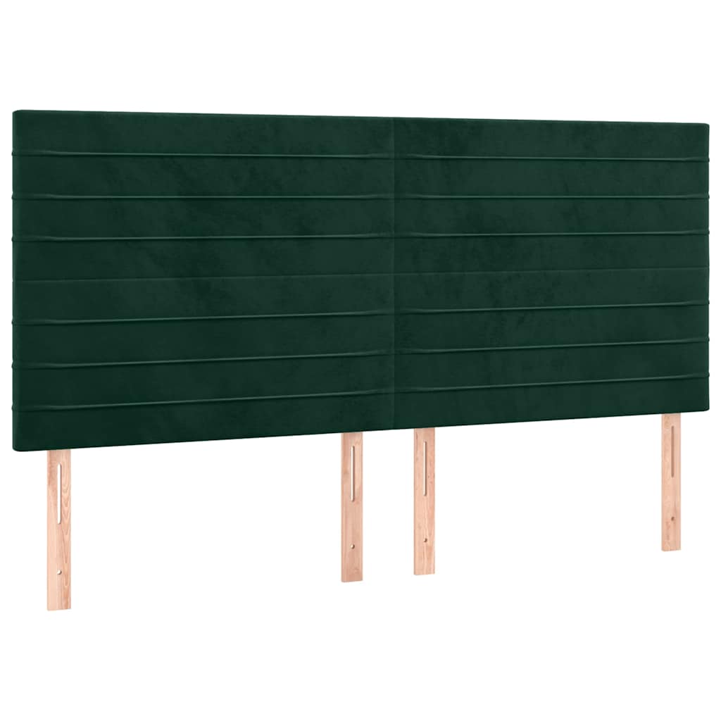 vidaXL Kopfteil Dunkelgrün 160x5x118/128 cm Samt