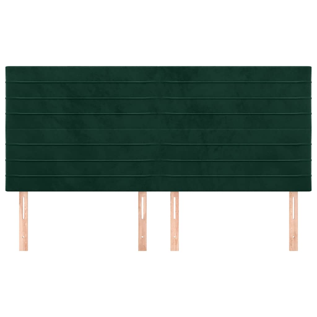 vidaXL Kopfteil Dunkelgrün 160x5x118/128 cm Samt