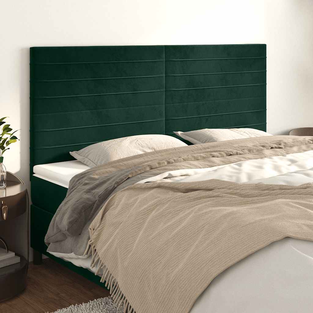 vidaXL Kopfteil Dunkelgrün 160x5x118/128 cm Samt