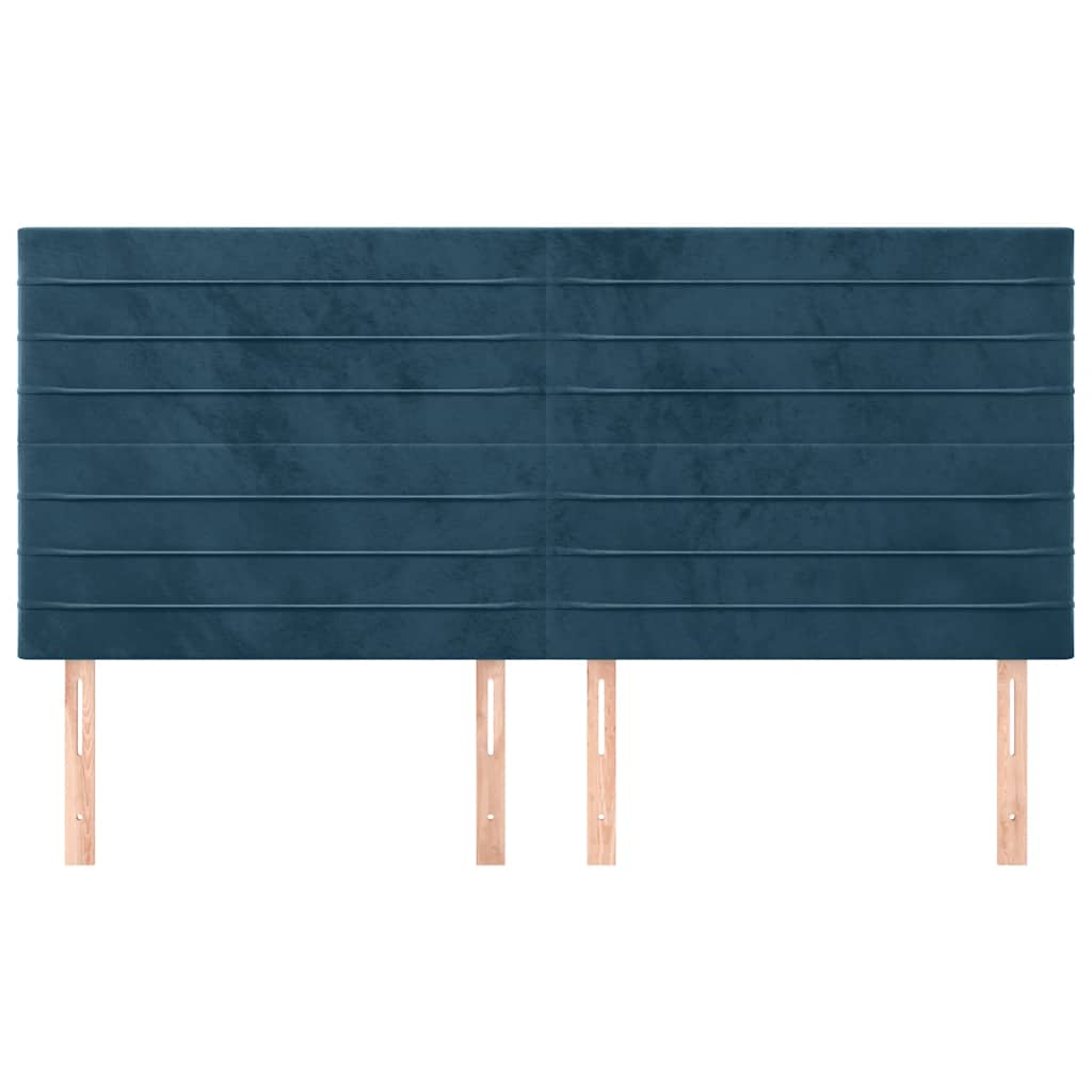vidaXL Kopfteil Dunkelblau 160 x 5 x 118/128 cm Samt