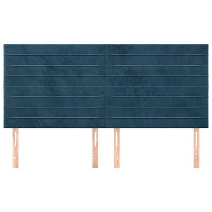 vidaXL Kopfteil Dunkelblau 160 x 5 x 118/128 cm Samt