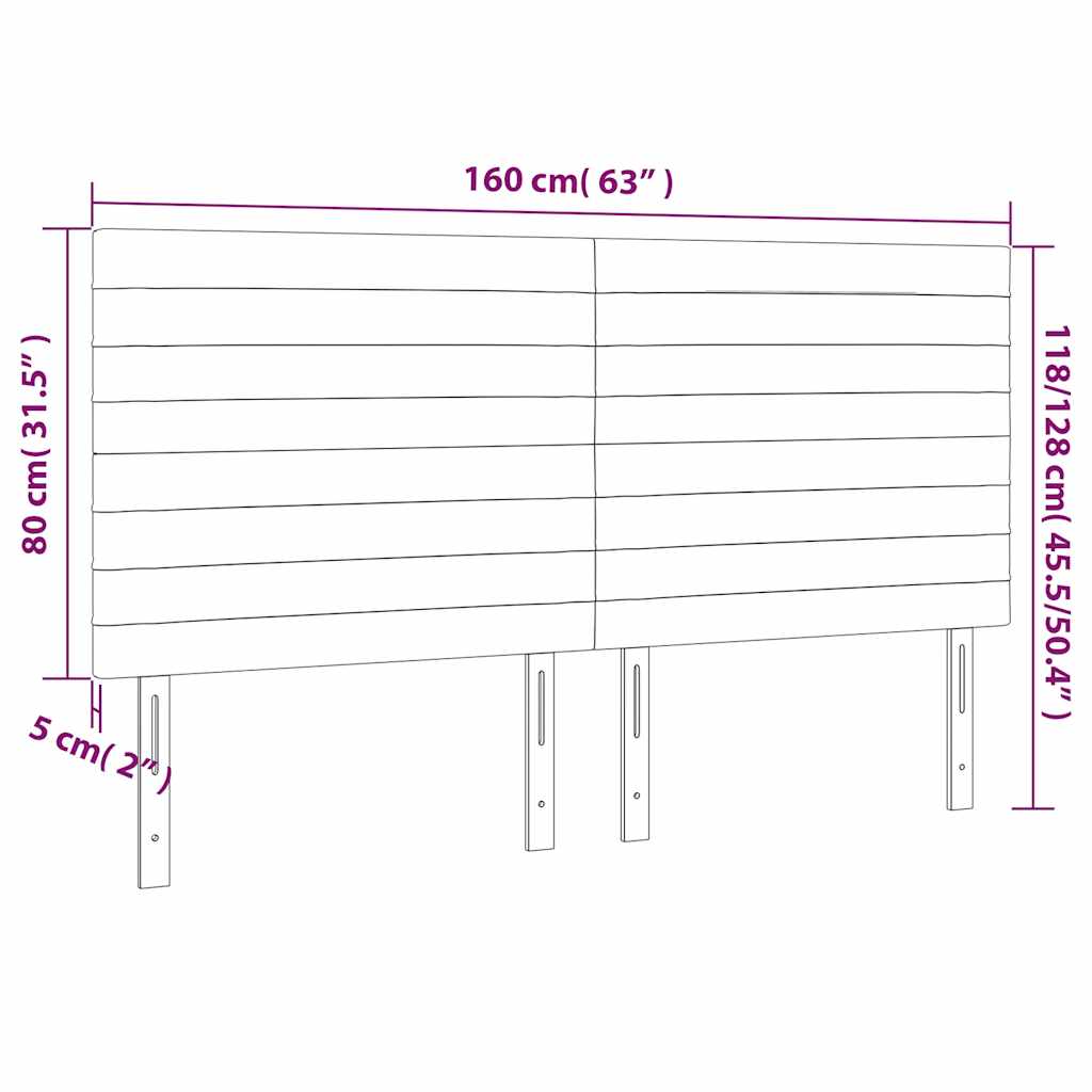 vidaXL Kopfteil Dunkelblau 160 x 5 x 118/128 cm Samt