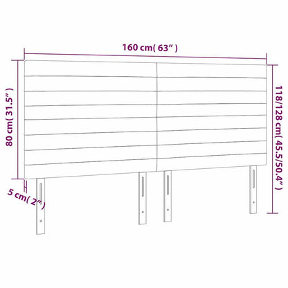 vidaXL Kopfteil Dunkelblau 160 x 5 x 118/128 cm Samt